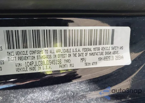 2018 Jeep Cherokee Latitude Fwd from USA, damaged, VIN 1C4PJLCB8JD545156